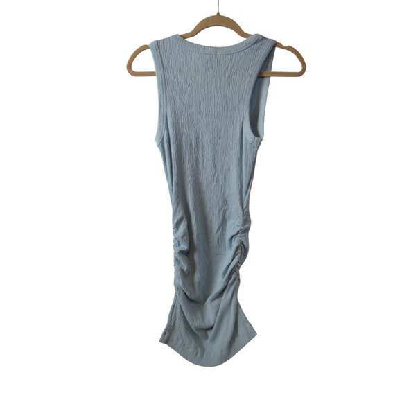 Michael Stars Women’s S Sleeveless Crinkle Knit Ruched Midi Dress Blue NWT - Picture 2 of 2